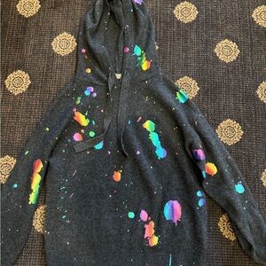 Brodie Cashmere Multicolor Splatter Hoodie Sweater